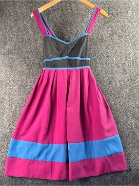 Kimchi blue  Magenta Dress with Blue Trim
